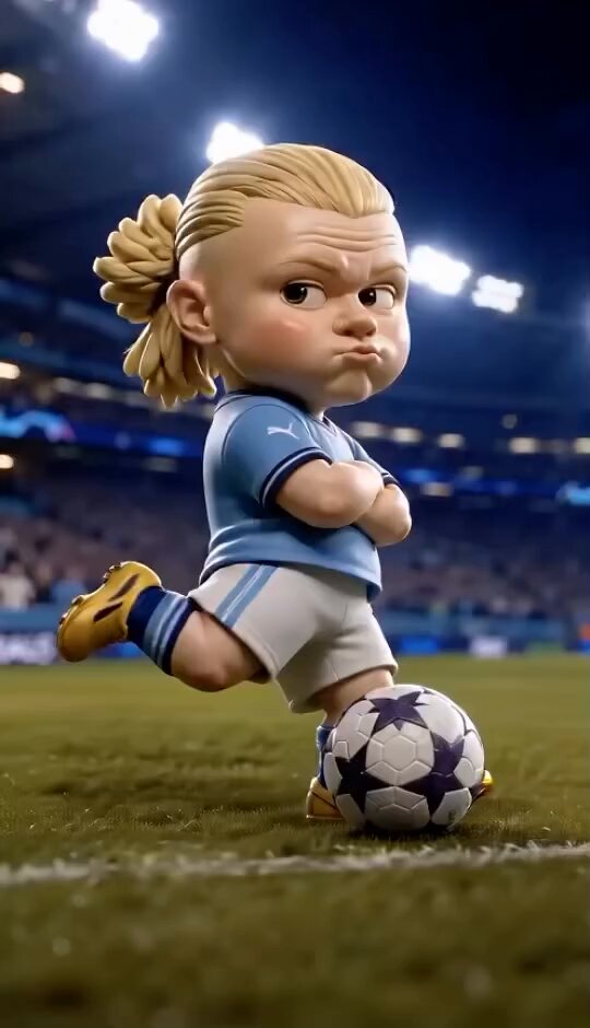 Pixar-stijl animatie van Haaland