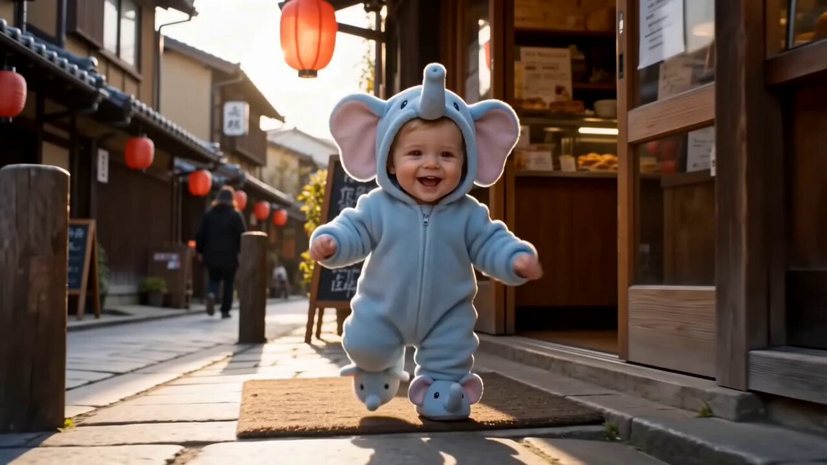 Toddler in a Blue Elephant Onesie