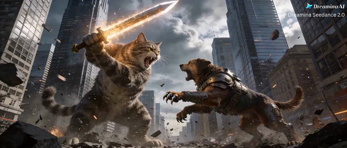 Dreamina Seedance 2.0 Cat vs Dog Prompt
