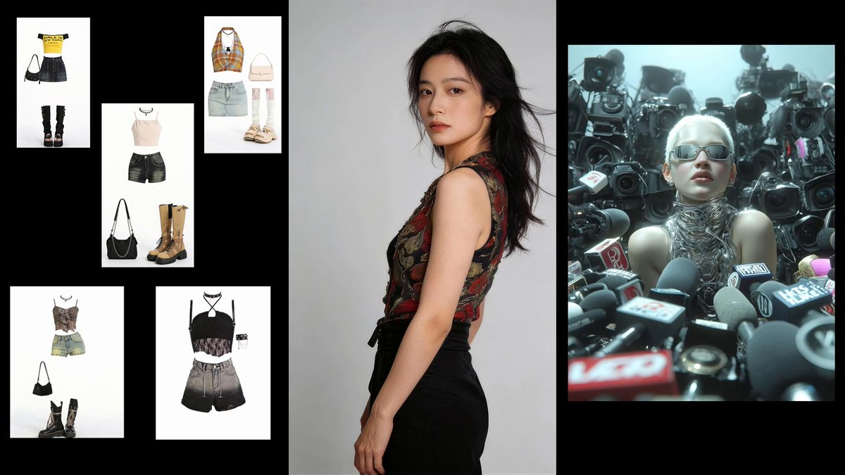 Fashion Sequence with Multiple Outfits and Effects