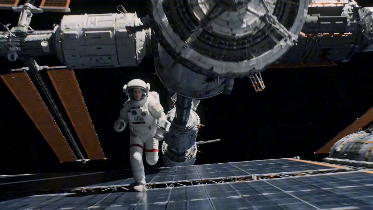 Zero-G Astronaut Running on Damaged Space Station