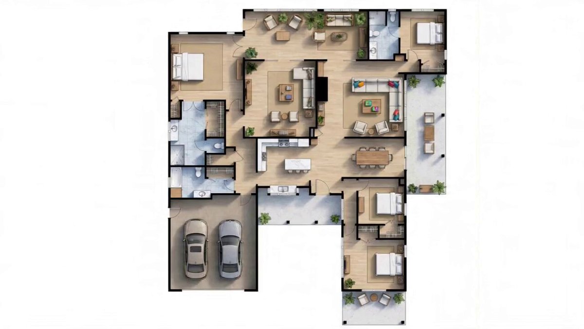 Detailed Blueprint to House Time-Lapse Prompt