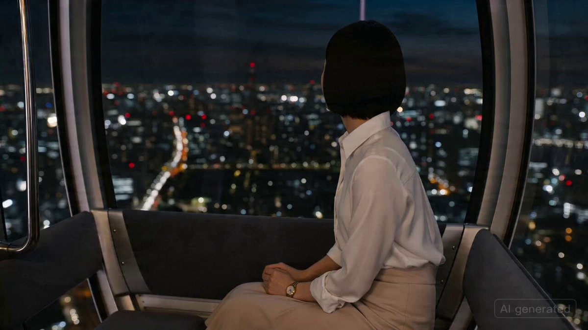 Realistic Cinematic POV Video of a Woman in a Ferris Wheel
