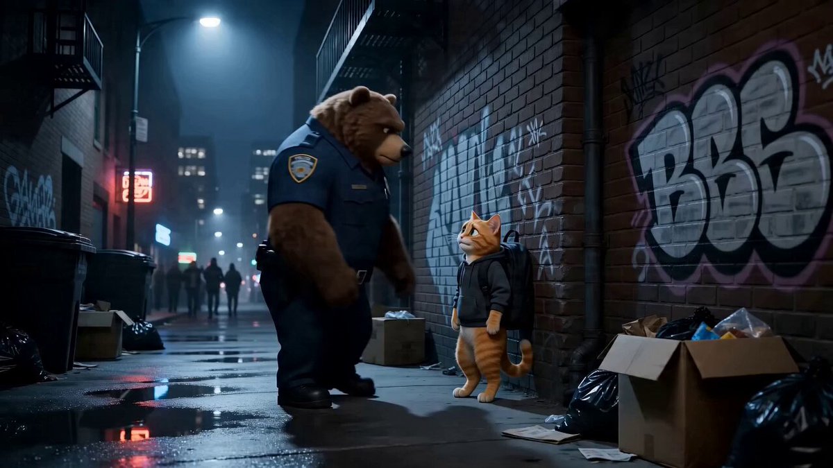 Fun Scene Prompt: Cop and Cat