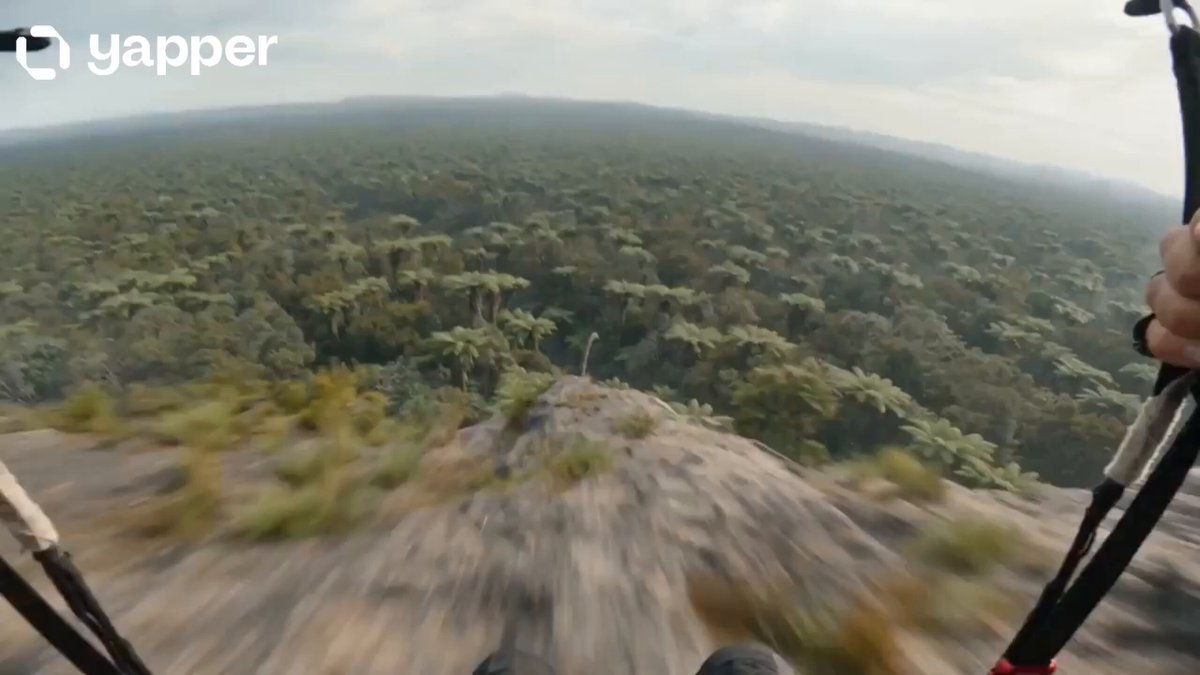 Prehistoric Perspective Paragliding Action Scene