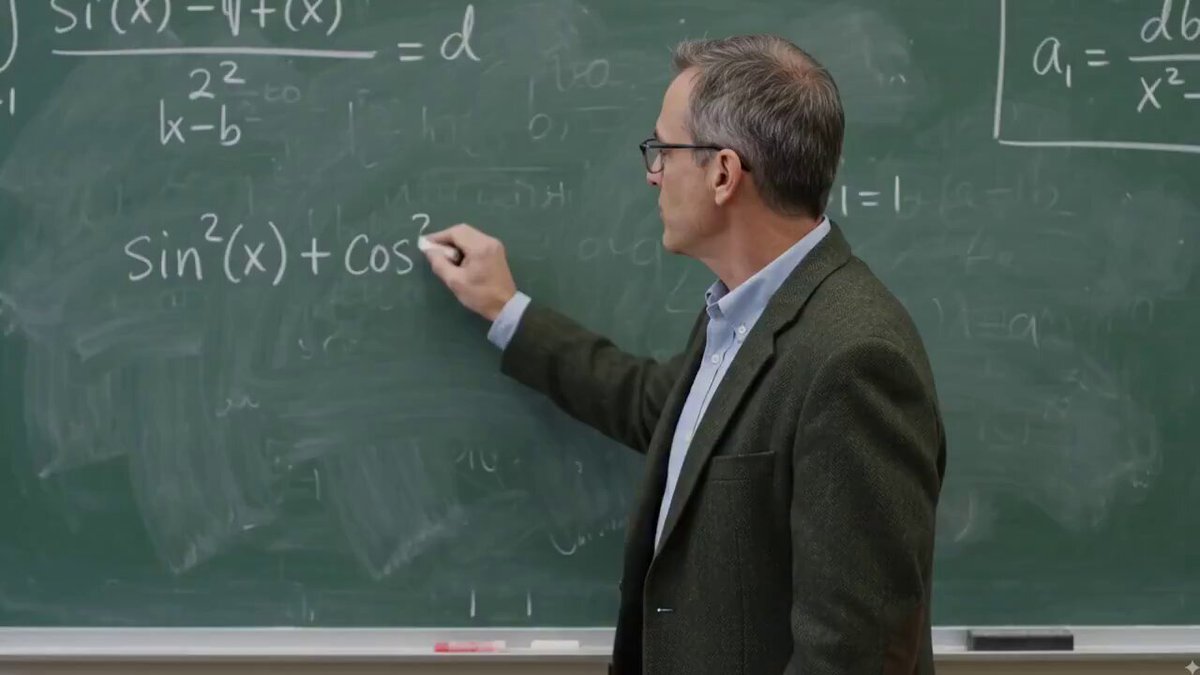 Math Professor Trigonometry Blackboard Lecture Video