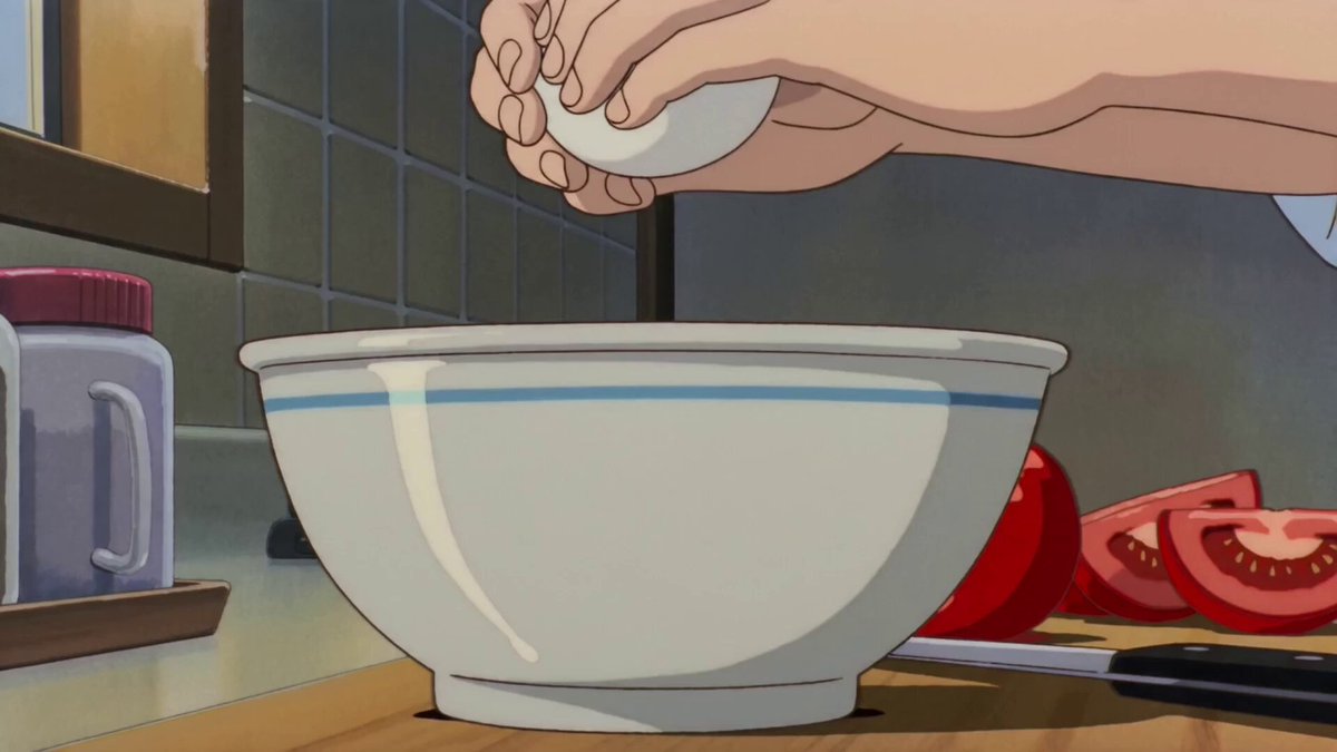 Retro Anime Cooking Kitchen Scene
