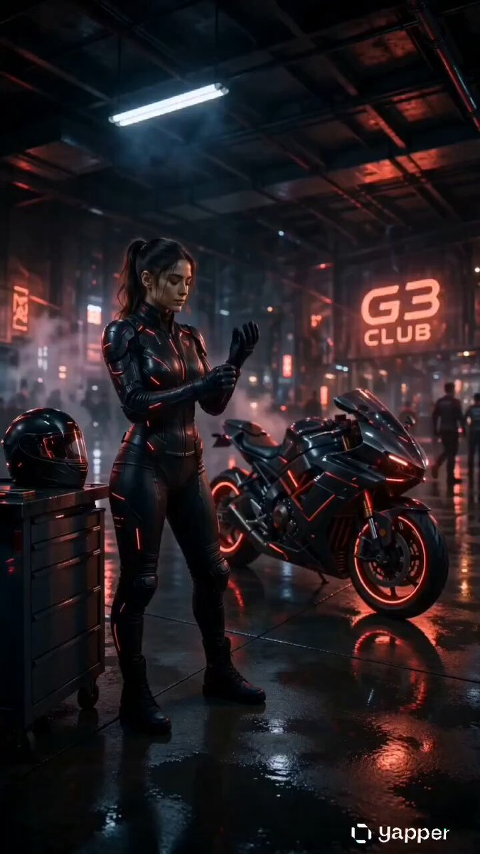 Cyberpunk Neon Motorcycle Action Blockbuster