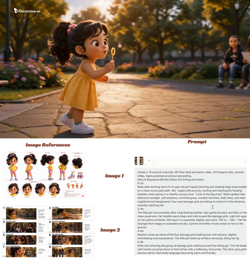 Pixar-Style Child Character Design Sheet