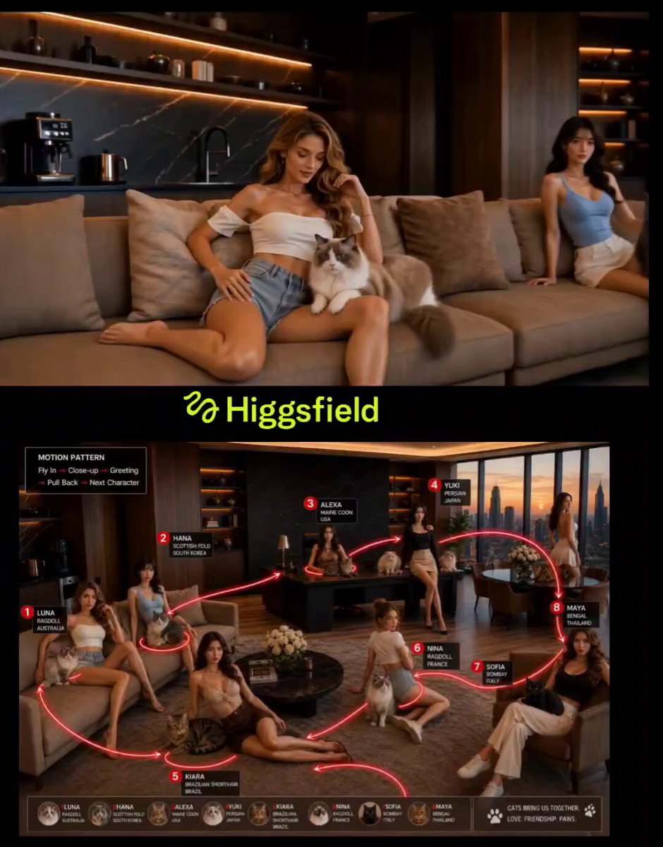 Cinematic Penthouse Cat Introduction Scene