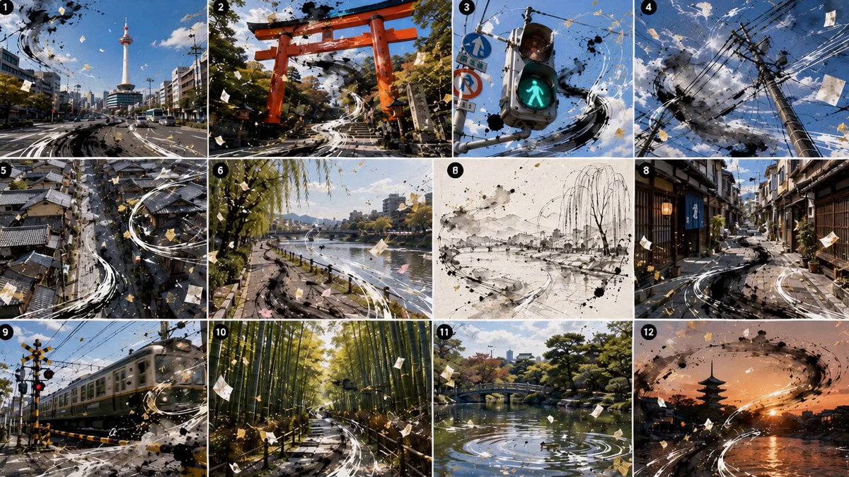Kyoto Ink Wash Painting and Live-Action Fusion
