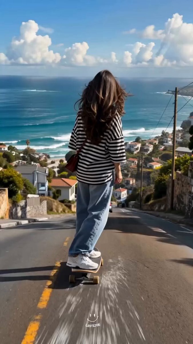 Coastal Downhill Skateboard Chase