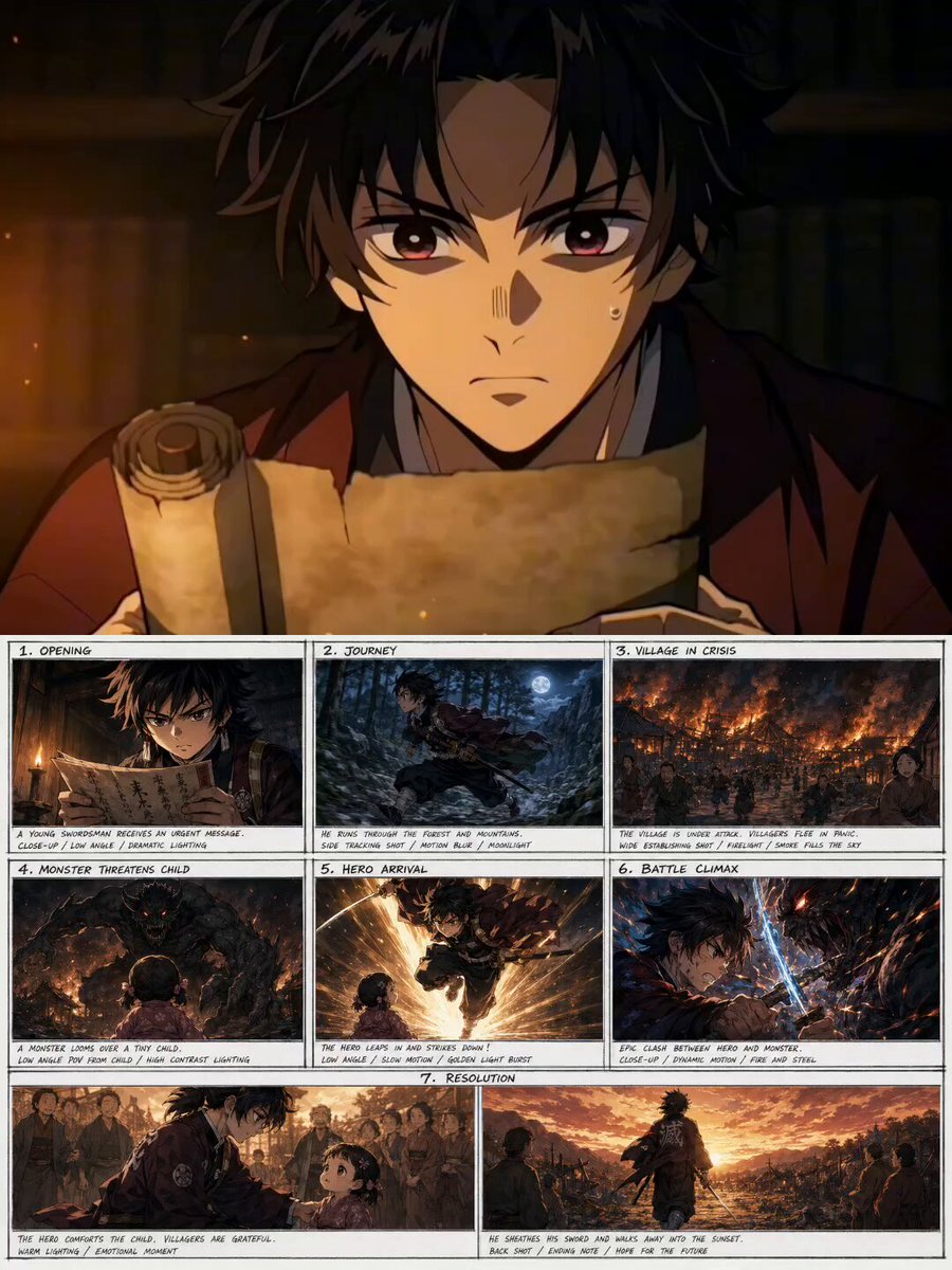 Demon Slayer Style Animation Storyboard