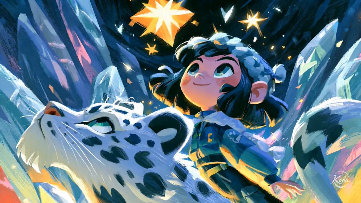 Girl and White Mountain Lion Action Blockbuster